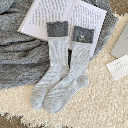 Rufia - Minimal Bow & Stripe Soft Crew Socks