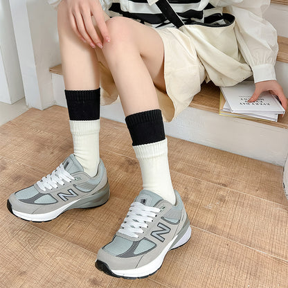 Rufia - Color Block Contrast Double Edge Socks