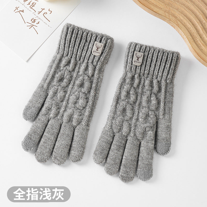 厂家直销半指羊驼绒保暖针织手套加厚男女通用秋冬露指防寒现货