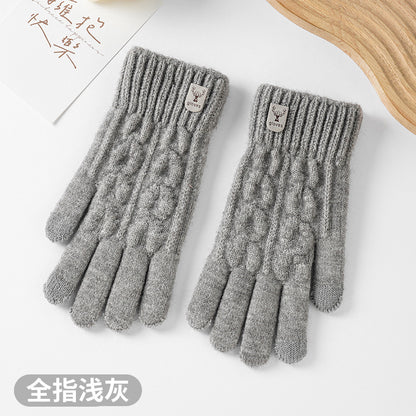 厂家直销半指羊驼绒保暖针织手套加厚男女通用秋冬露指防寒现货