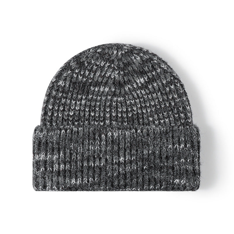 Rose Pink heathered ribbed cuffed knit beanie product view