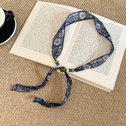 Scarvii Beaded Vintage Retro Spring Lightweight Neck Scarf product image