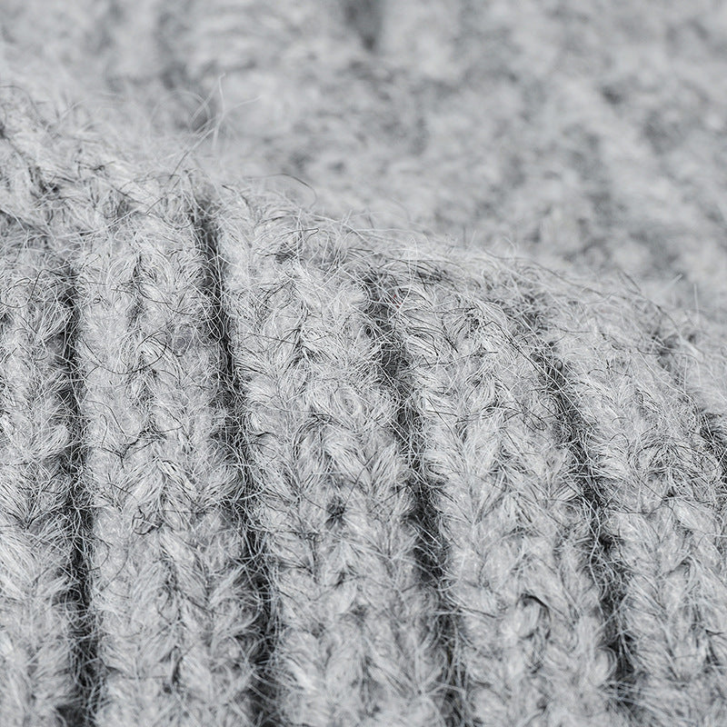 White cable-knit wool-blend cuffed beanie product view