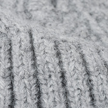 White cable-knit wool-blend cuffed beanie product view