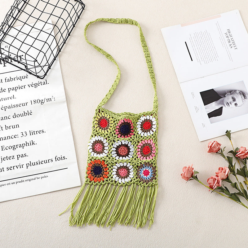 Tassel Handmade Crochet Bag - Exquisite Handcrafted Slingbag