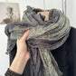 Scarvii - Color Block Floral Pleated Scarf