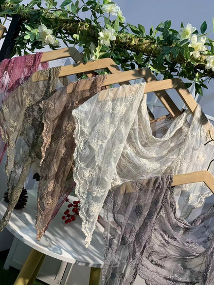 Scarvii - Embroidered Lace Shawl Scarf
