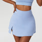 Stepo - High-Waist Slit Mini Tennis Skirt