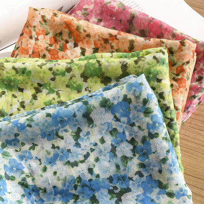 Scarvii Floral Summer Long Scarf displayed flat showing floral pattern