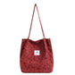 Printed Corduroy Canvas Tote Bag
