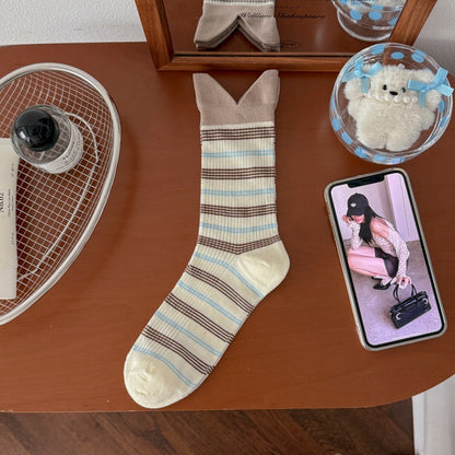 Rufia - Stripe Split V-Cuff Crew Socks