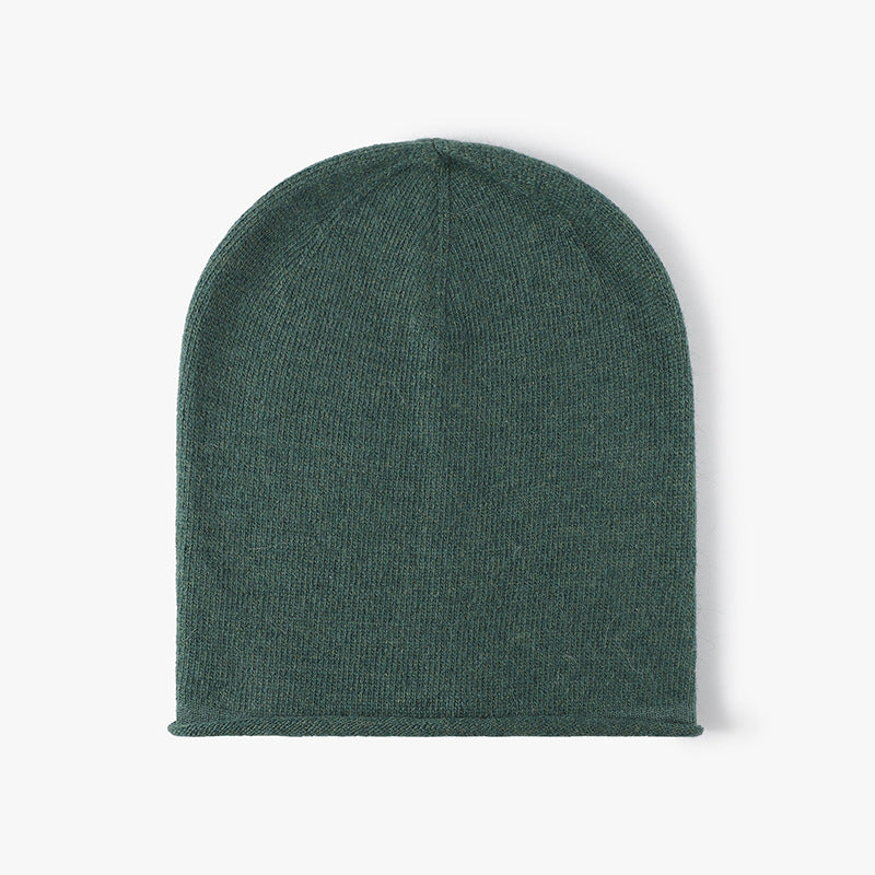 Green soft knit ear-coverage beanie