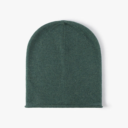 Green soft knit ear-coverage beanie