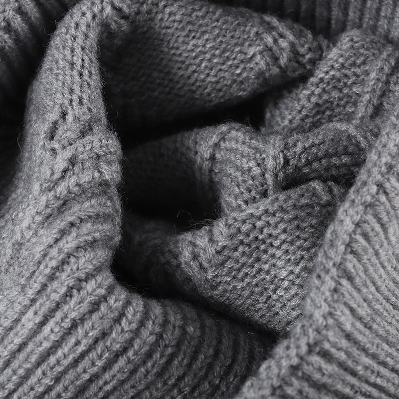 Black cable diamond faux rabbit knit beanie product view