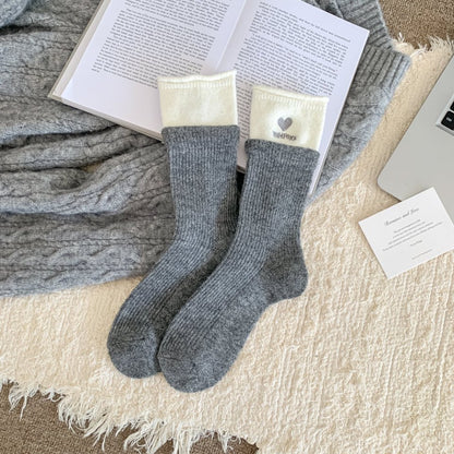 Rufia - Minimal Bow & Stripe Soft Crew Socks