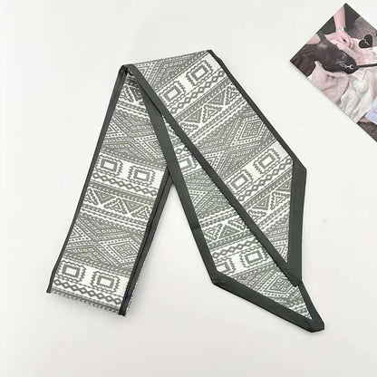 Scarvii Geometric Weave Pattern Skinny Scarf