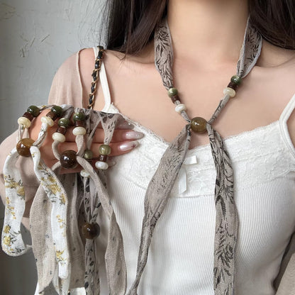 Scarvii Beaded Vintage Retro Spring Lightweight Neck Scarf product image