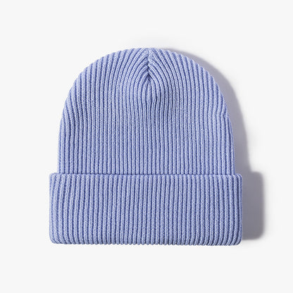 Light Blue essential ribbed knit beanie