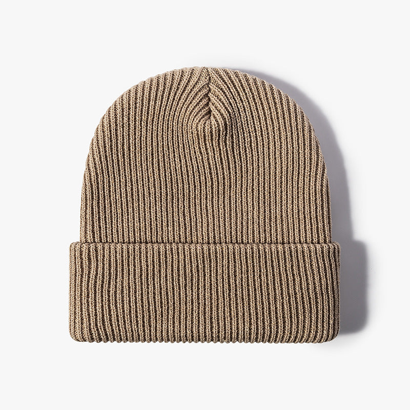 Brown essential ribbed knit beanie