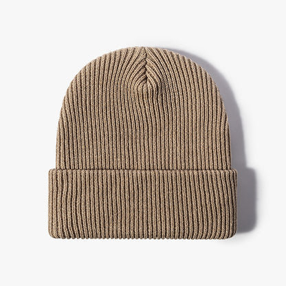 Brown essential ribbed knit beanie