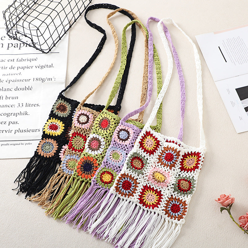 Tassel Handmade Crochet Bag - Exquisite Handcrafted Slingbag