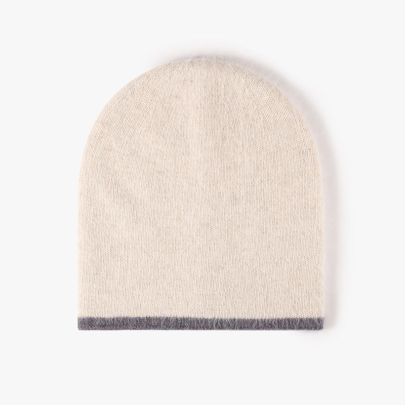 Light Purple reversible contrast-edge knit beanie product view