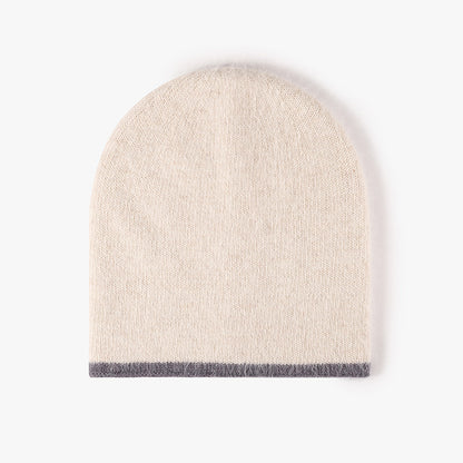 Light Purple reversible contrast-edge knit beanie product view