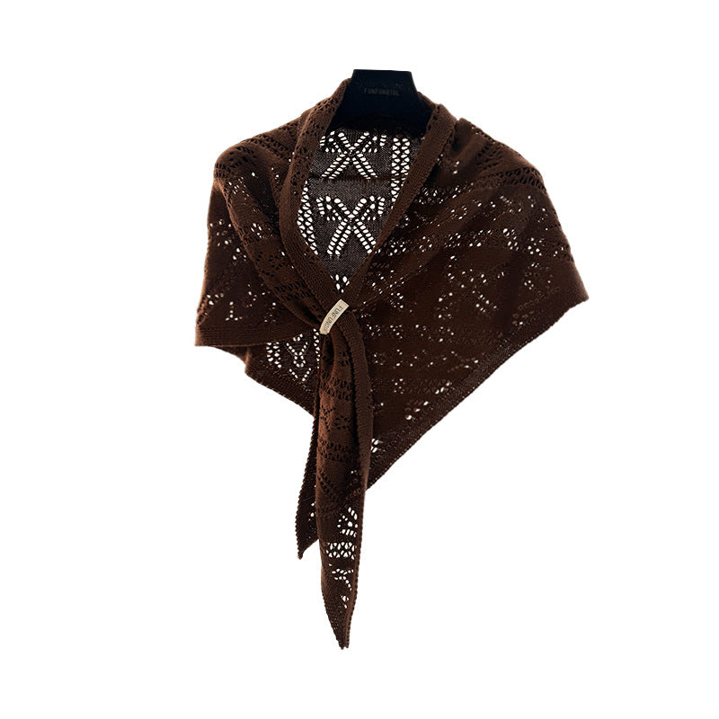 Scarvii - Bow-Like Geometric Openwork Knit Scarf