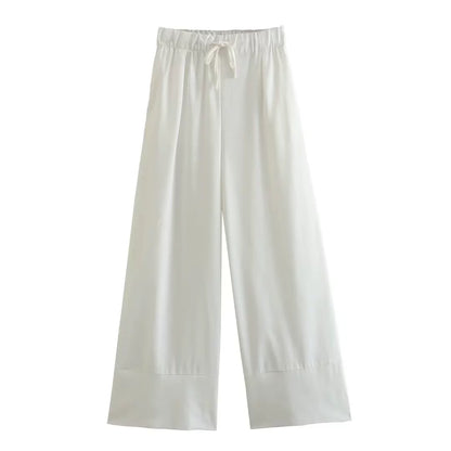 Vesty - Cross-Neck Two-Piece Set (Top + Pants)