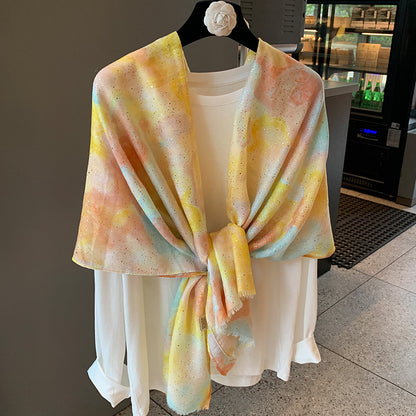 Product image for Scarvii - Abstract Watercolor Metallic-Speckled Scarf (Default Title)