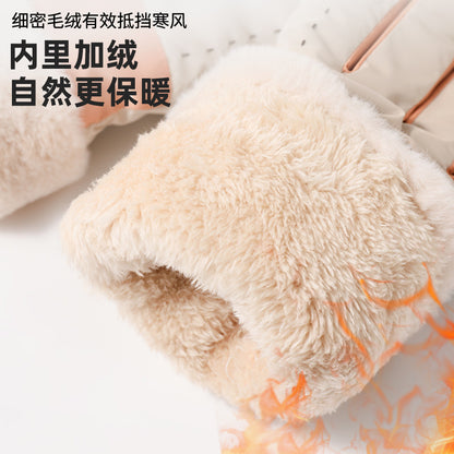 保暖手套加绒女士防水防寒骑行开车可爱学生加厚可触屏拼接BN-506