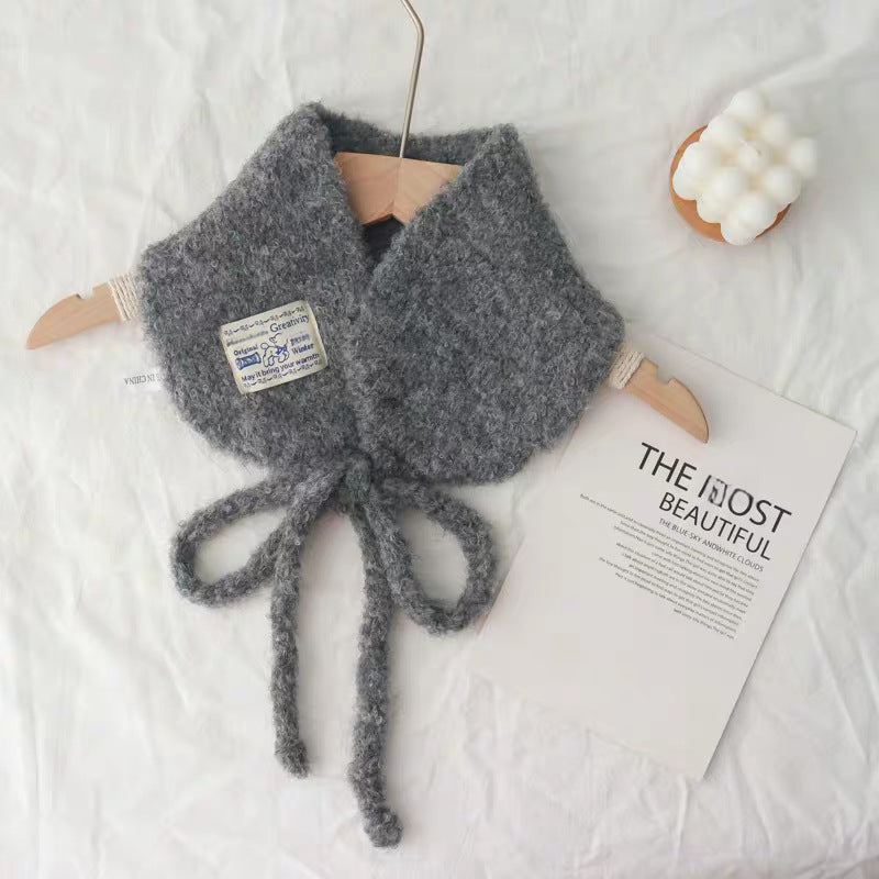 糖果色软糯系带毛绒耳罩女秋冬季护耳保暖耳套围脖两用护颈小围巾