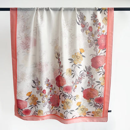 Product image for Scarvii - Botanical Floral Satin-Look Border Scarf (Multicolor)