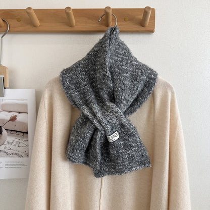 Product image for Scarvii - Fuzzy Knit Striped Scarf (Dark Gray)