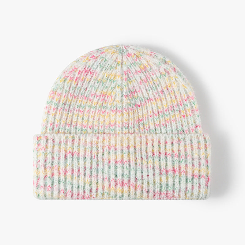 Rose Pink heathered ribbed cuffed knit beanie product view