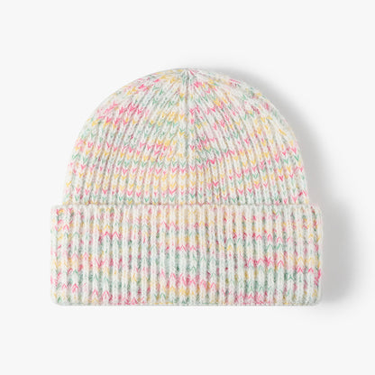 Rose Pink heathered ribbed cuffed knit beanie product view