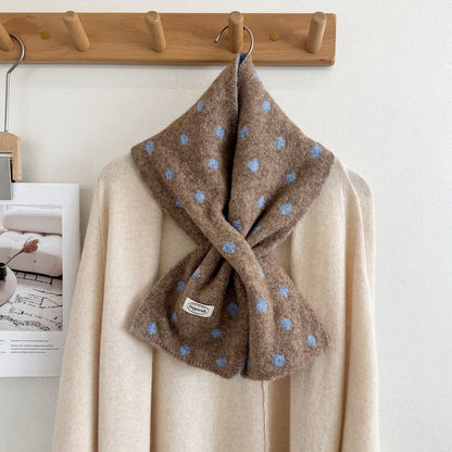 Product image for Scarvii - Polka Dot Narrow Scarf (Camel)