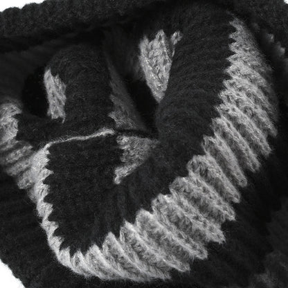 White wide-stripe cuffed knit beanie product view