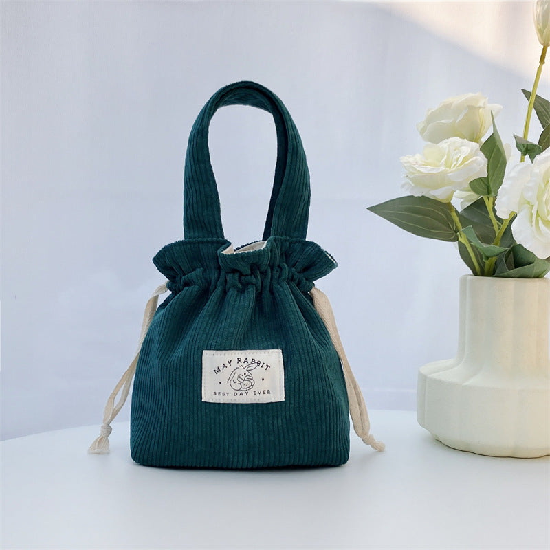 Corduroy Drawstring Handheld Storage Bag