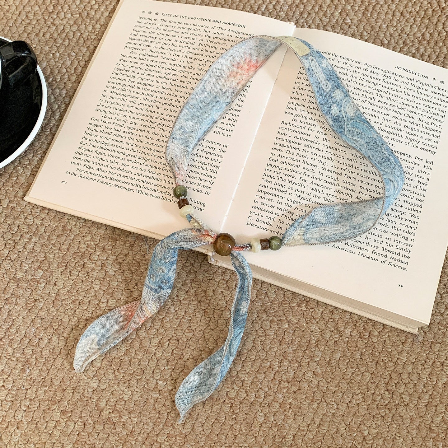 Scarvii Beaded Vintage Retro Spring Lightweight Neck Scarf product image