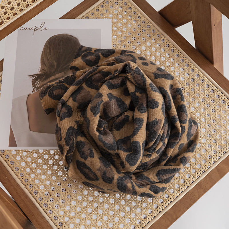 Scarvii - Leopard Print Warm Scarf for Fall and Winter