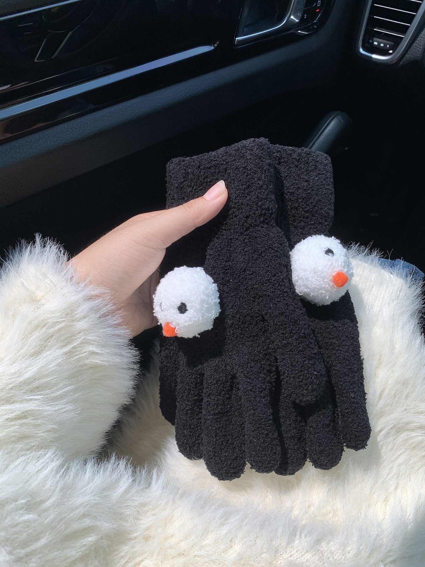 Product image for Gloving - Snowman Applique Gloves (Black)