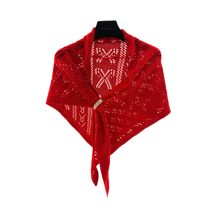 Scarvii - Bow-Like Geometric Openwork Knit Scarf