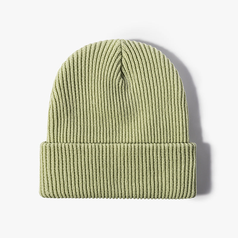 Green essential ribbed knit beanie