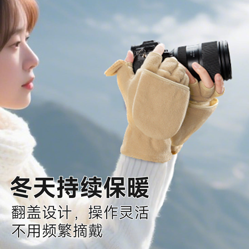 防风保暖摇粒绒手套加厚学生户外写生摄影触屏跨境防寒手套女秋冬