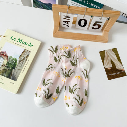 Rufia- Summer Floral Pattern Low-Cut Socks