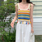 Bohemian Style Colorful Striped Knit Tank Top