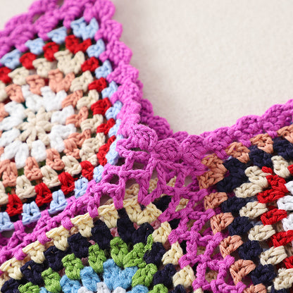 Detailed shot of crochet stitches on Crosa Bohemian Camisole Tank Top