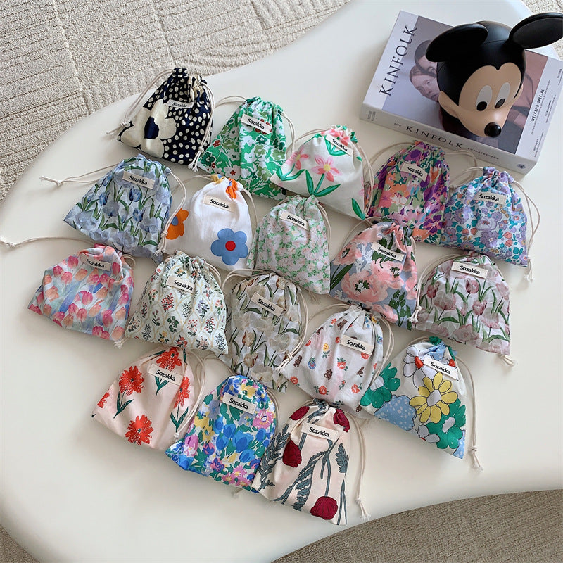 Floral Drawstring Storage Bags