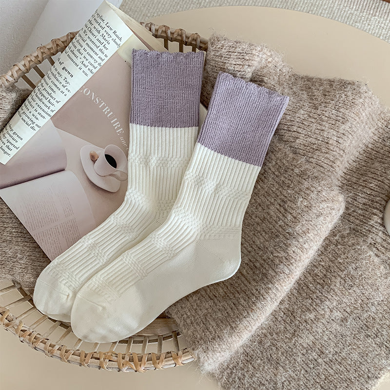 Rufia - Textured Ribbed Crew Socks